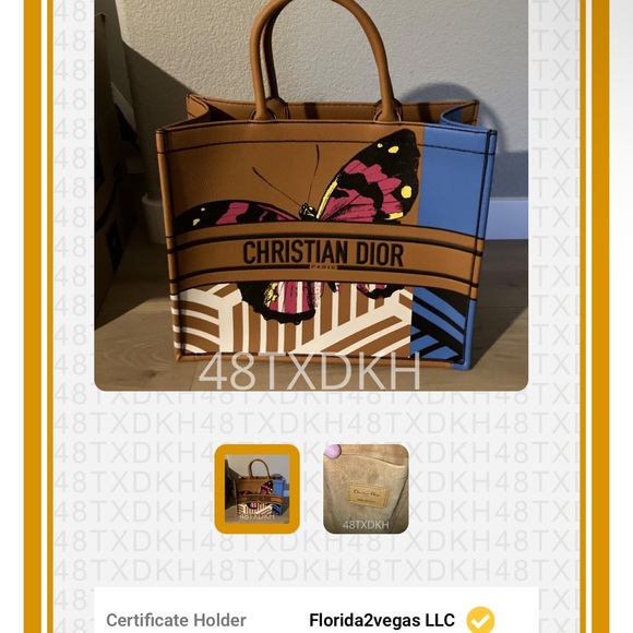 RARE! 👀 Dior Large D Jungle Pop Leather book tote w/COA Limited Edition 🦋 - Picture 4 of 10